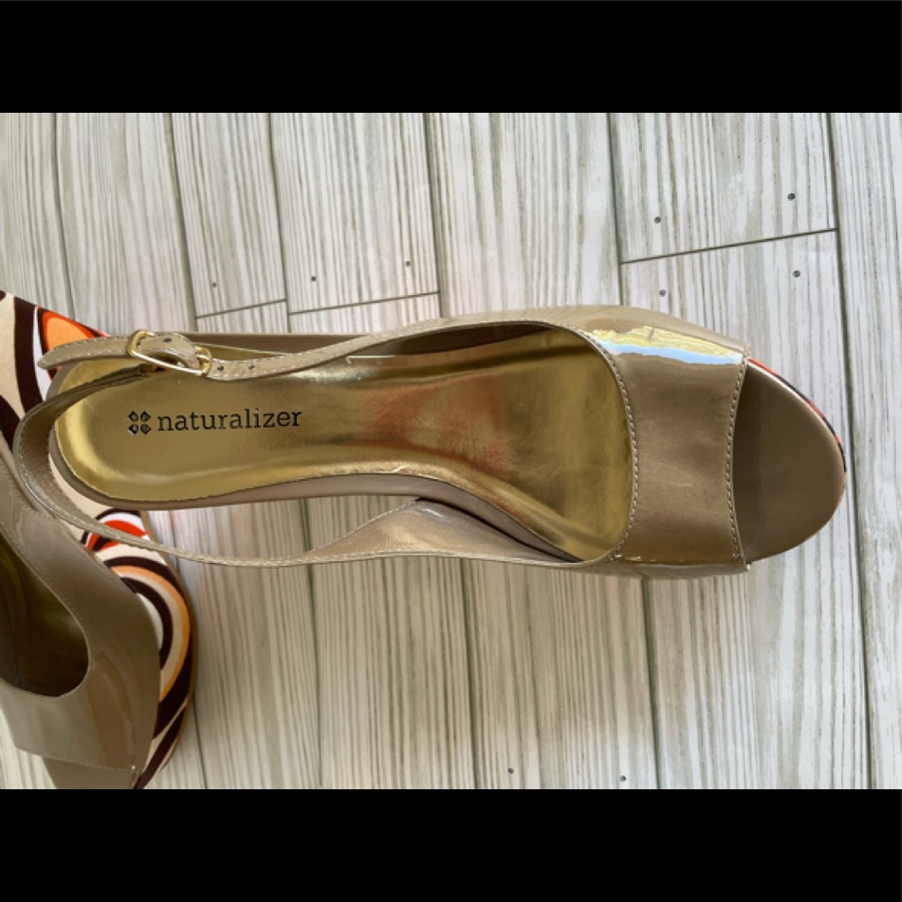 Naturalizer Patent Leather Wedges with Satin Heel - Picture 5 of 10